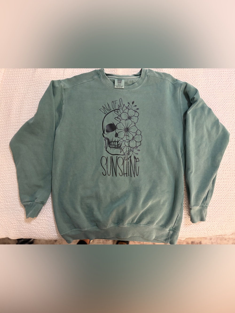 Comfort Colors Floral Skull "Ray of Sunshine" Crewneck Sweatshirt